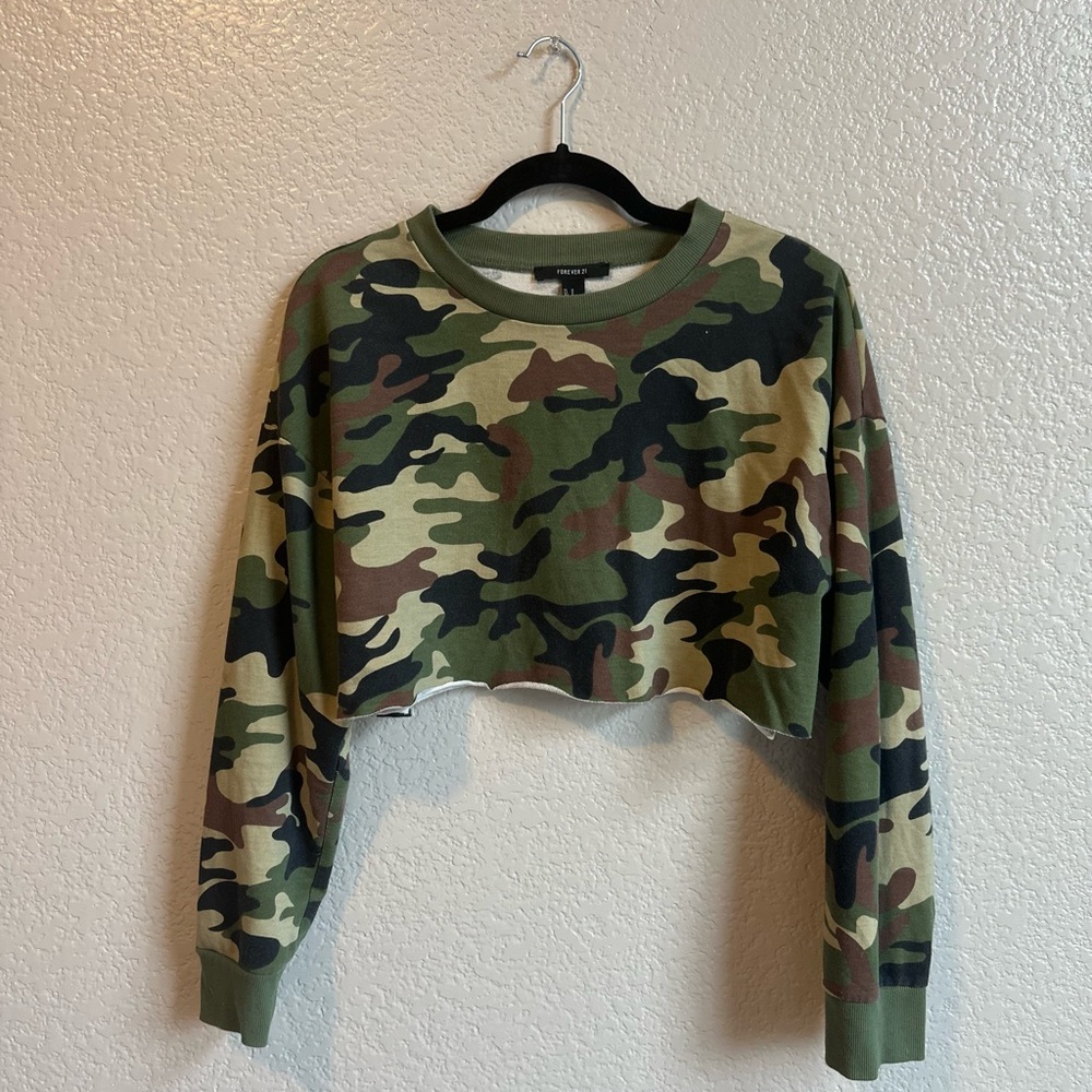 Camouflage Crop Top Sweater